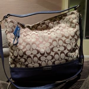 Coach signature material & blue bag.